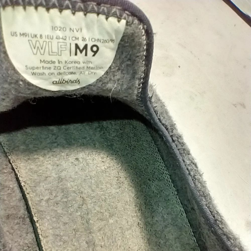 Allbirds Wool Lounger Fluff Comfort Merino Wool Slip On Shoes Men's sz 9